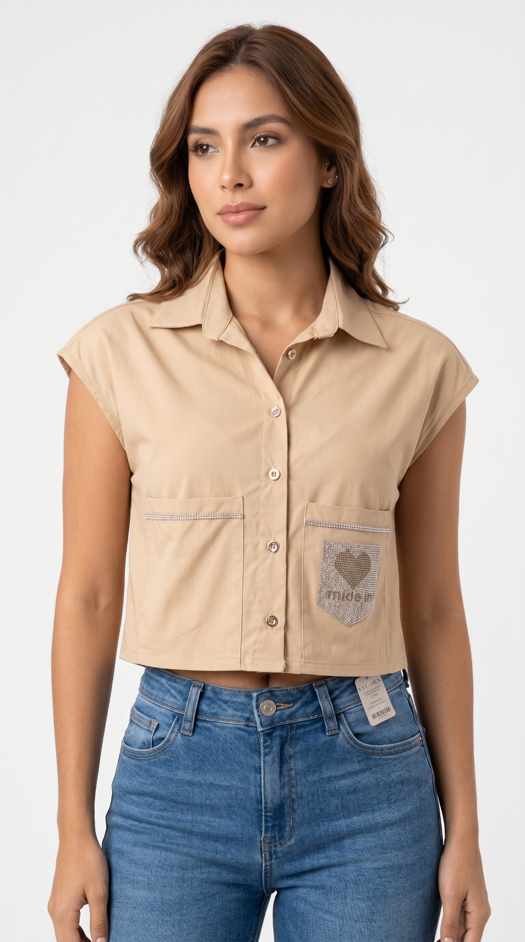 Blusa femenina ANNALU en tono beige