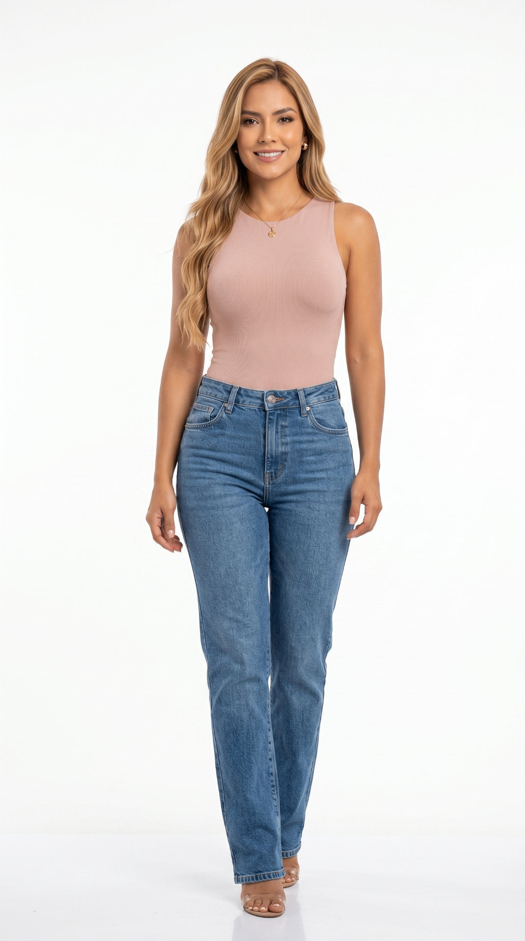 Modelo usando body rosa ANNALU